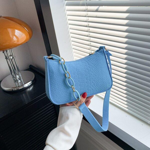 New Fashion Designer Chain Shoulder Bag Wholesale Felt Fabric Women's Handbags - Image 4