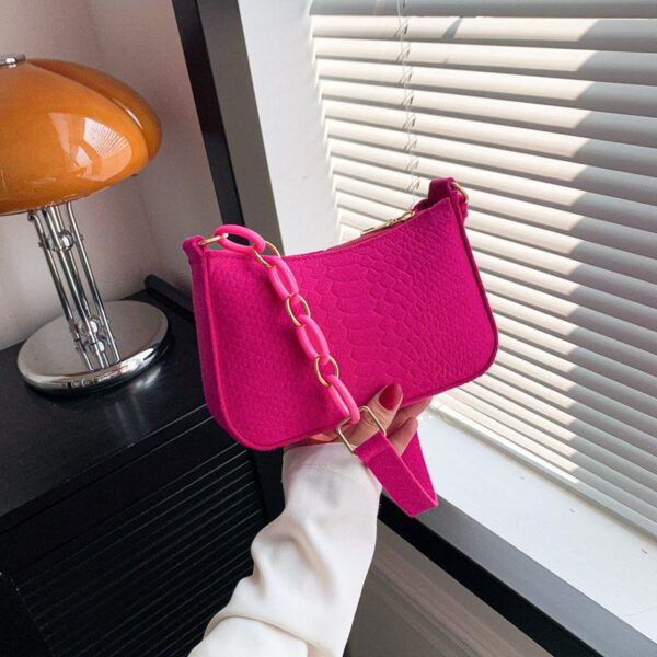 New Fashion Designer Chain Shoulder Bag Wholesale Felt Fabric Women's Handbags - Image 2