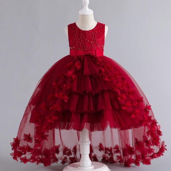 Hot selling European and American children's princess dress flower dress girl runway dress