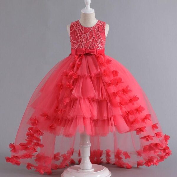 Hot selling European and American children's princess dress flower dress girl runway dress - Image 6