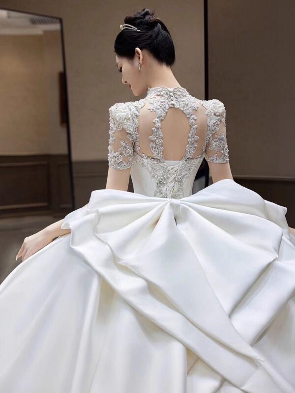 ZX-3079 Heavy-duty luxury wedding dress bride 2024 new main dress high-quality texture runaway princess French v