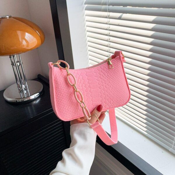 New Fashion Designer Chain Shoulder Bag Wholesale Felt Fabric Women's Handbags - Image 6