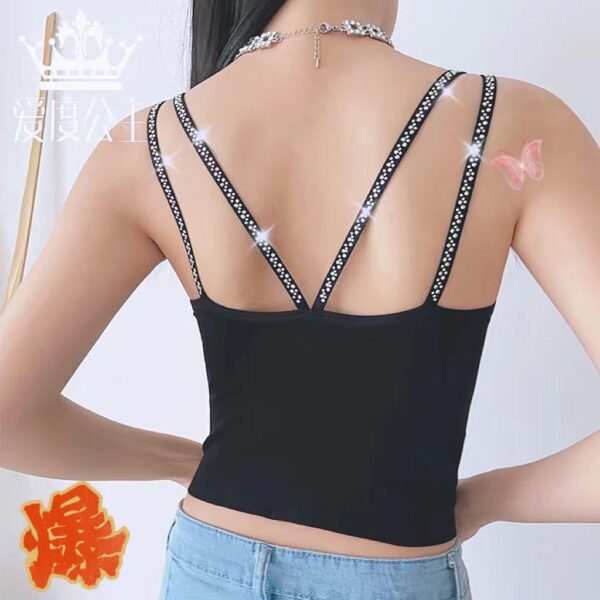 Body Shaping Top Pearls Beads Nightclub Party Sexy Goddess Vest Top Women Bustier Bra - Image 3