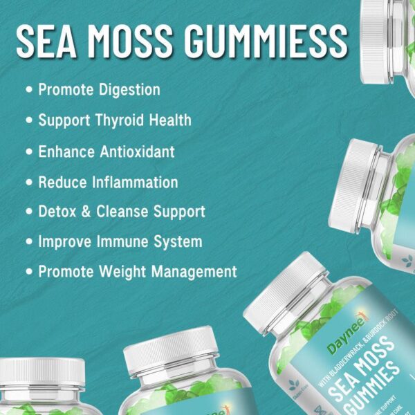 Sea moss gummies Apple Cider butt weight I oss VC Collagen - Image 2