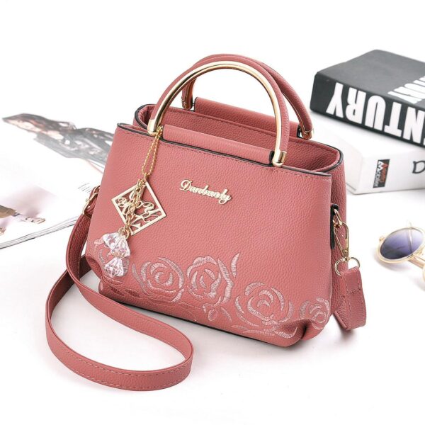 Embroidery Messenger Bags pu Leather Lady Handbag