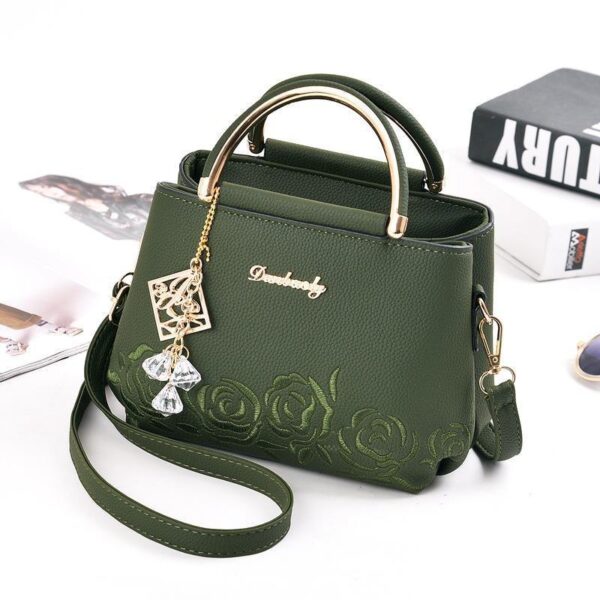 Embroidery Messenger Bags pu Leather Lady Handbag - Image 2