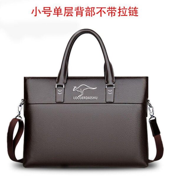 soft travel leather branded computer shoulder bag - Image 2