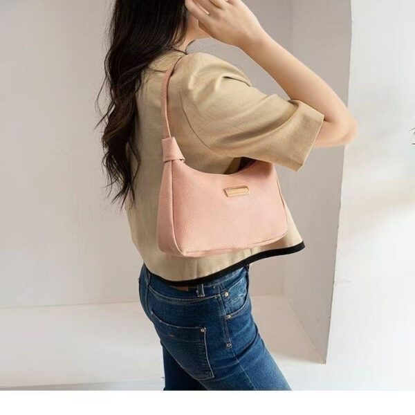 Wholesale Outdoor Casual PU Leather Waterproof Lightweight Shopping Black Shoulder Bag - Image 4