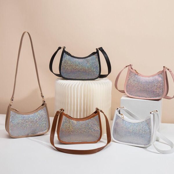 New Colorful Sequin PU Leather Underarm Bag - Image 4