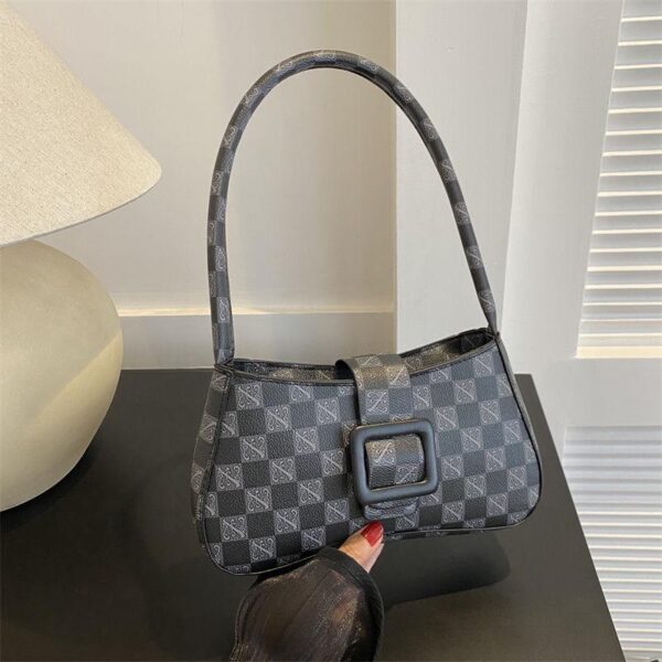 Plaid Underarm Handbag - Image 4