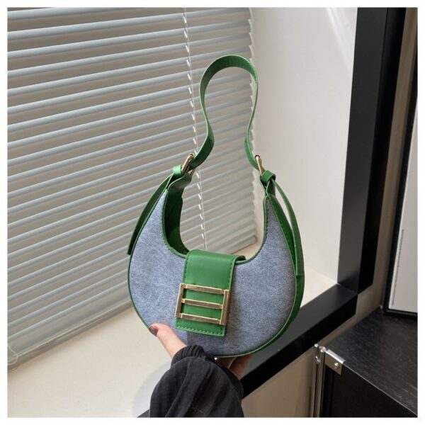 Trendy Korean Fashion Stone Pattern Underarm Bag - Image 4