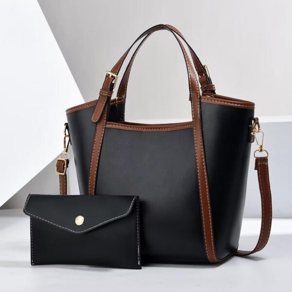 wholesale big bag for women handbags set contrasting leather tote - Image 2