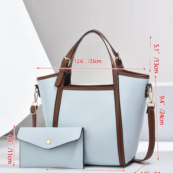 wholesale big bag for women handbags set contrasting leather tote - Image 5