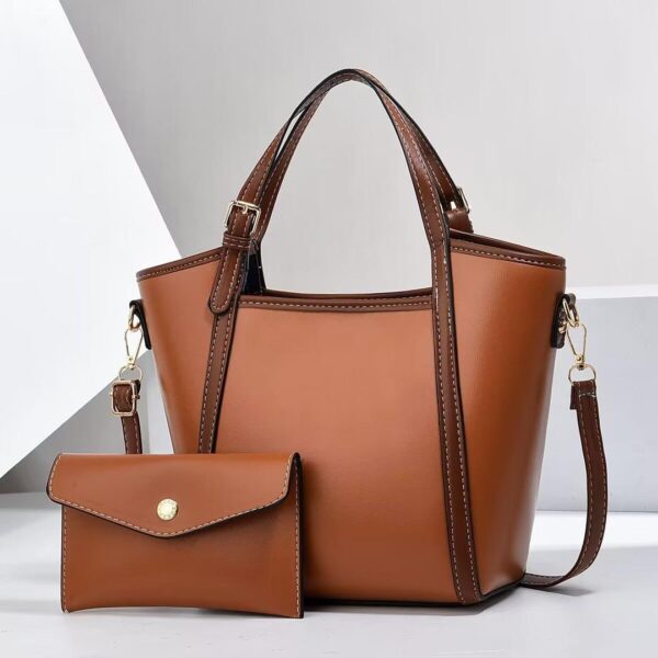 wholesale big bag for women handbags set contrasting leather tote - Image 3