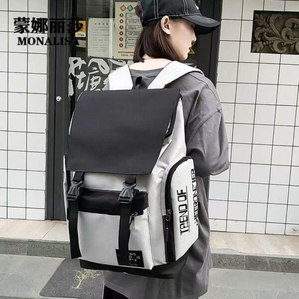 New Trendy Fashionable Outdoor Backpack For Male Female Students With Large Capacity Leisure Travel Backpack - Image 2