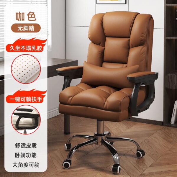 Low cost ergonomic computer chair with leg rest cushion, comfortable and soft boss chair - Image 2