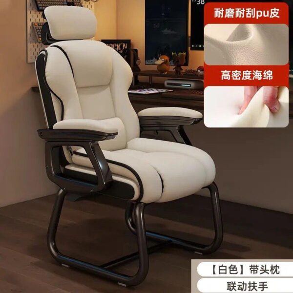 Fabric leather office chair height adjustable, with backrest computer, suitable for office high back office chair - Image 3