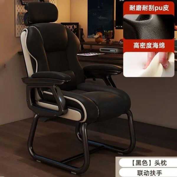 Fabric leather office chair height adjustable, with backrest computer, suitable for office high back office chair - Image 2