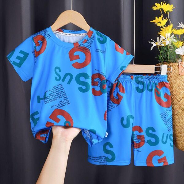 Children's clothing children's summer quick-drying set 2024 new summer middle-aged children handsome baby summer short sleeve