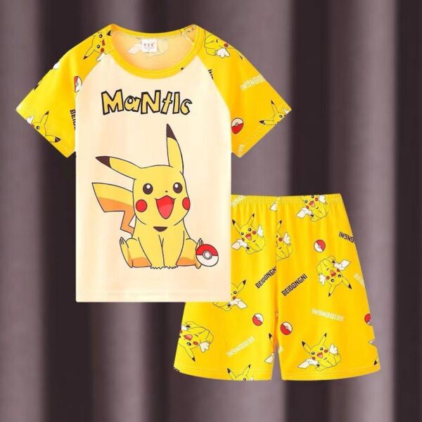 Children's summer pyjamas shortsleeved thin boys and girls cartoon baby set middle-aged children's air-conditioned home - Image 11