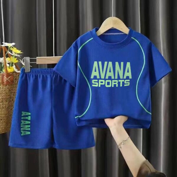 Children's short-sleeved set, middle and middle school children's sportswear, boys and girls' casual summer clothes, quick-drying clothes, summer two-piece set - Image 3