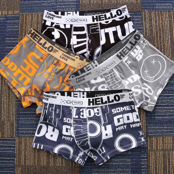 4 colors men's underwear, wholesale high quality soft and breathable boxer briefs, sports fashion trend ice silk men's boxers