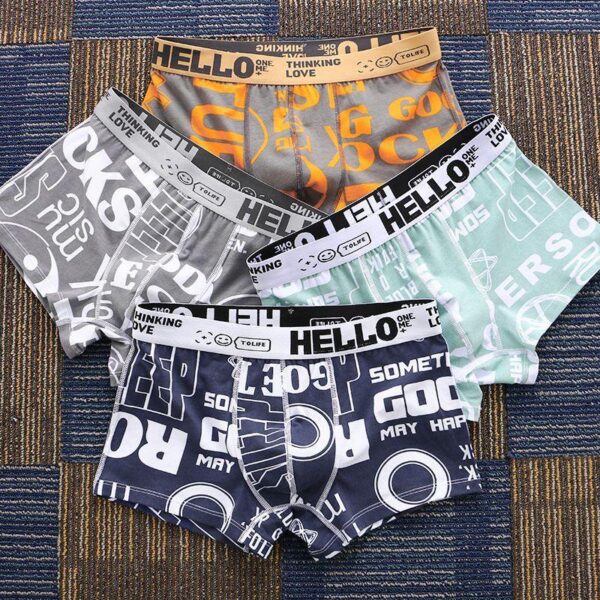 4 colors men's underwear, wholesale high quality soft and breathable boxer briefs, sports fashion trend ice silk men's boxers - Image 2