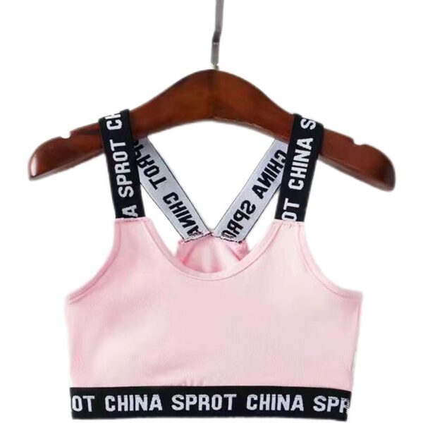 Hot Fashion Lovely Print Pretty Vest Bra Girl's Underwear Puberty Girls Letter Wireless Cotton Teen Girls Sport Bra for Sell - Image 2