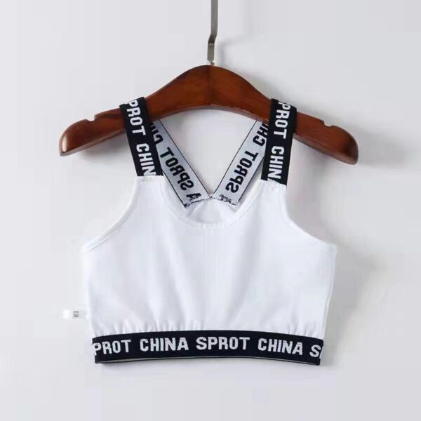 Hot Fashion Lovely Print Pretty Vest Bra Girl's Underwear Puberty Girls Letter Wireless Cotton Teen Girls Sport Bra for Sell