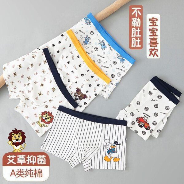 Children's underwear boys pure cotton flat corner four-corner baby children boys middle and older children students children teenagers shorts - Image 2