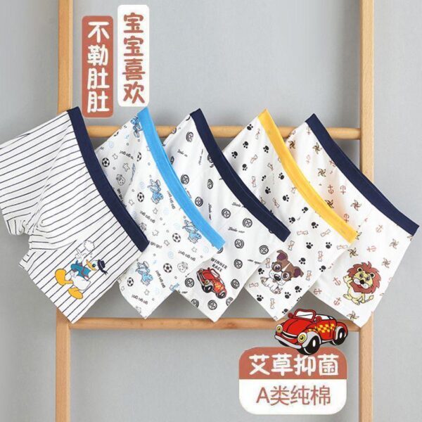 Children's underwear boys pure cotton flat corner four-corner baby children boys middle and older children students children teenagers shorts - Image 4