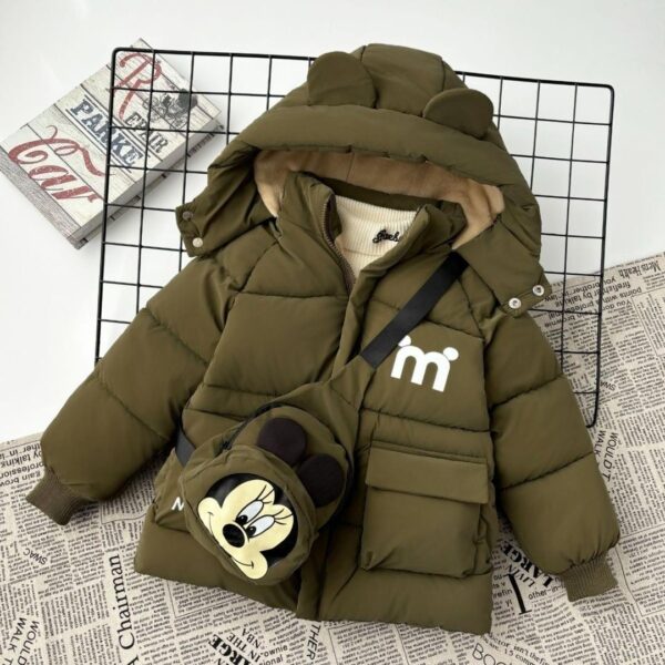 Children's cotton clothing winter 2024 new Korean version children's plush thickened cotton jacket baby winter cartoon cotton jacket