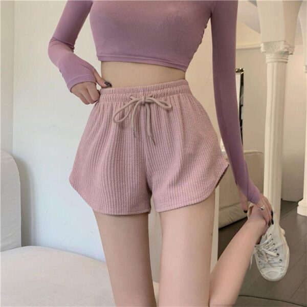 Shorts women's high-waisted a-shaped sports hot pants fitness running shorts women's summer thin loose casual large-size wide-leg pants - Image 3