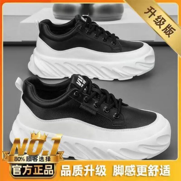 Men's shoes new fashion casual shoes thick-soled height-enhancing casual shoes student comfortable fashion shoes wear-resistant lightweight fashion shoes - Image 3