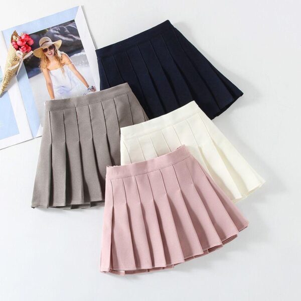 High Quality School Girls Cute Pleated Skirt New Korean Japanese Style Sexy High Waist Plaid Mini Skirt