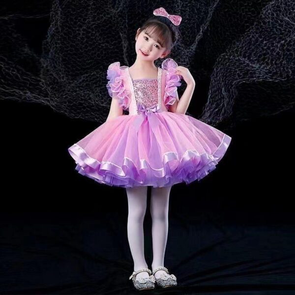 Children's Ballet Performance Wear Fluffy Gauze Skirt with Sequins Princess Dress Kindergarten Dance Performance - Image 3