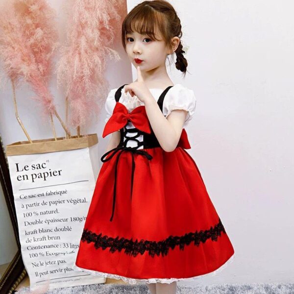 Most Popular Smooth Costumes For Kids Girls Little Red Riding Hood Halloween Clothes For Masquerade - Image 3