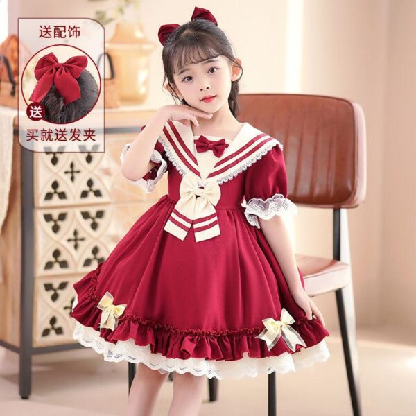 Baby Girl Autumn Vintage Boutique Dress Toddler Lace Spanish Lolita Princess Dresses For Girl Birthday Party Ball Gown