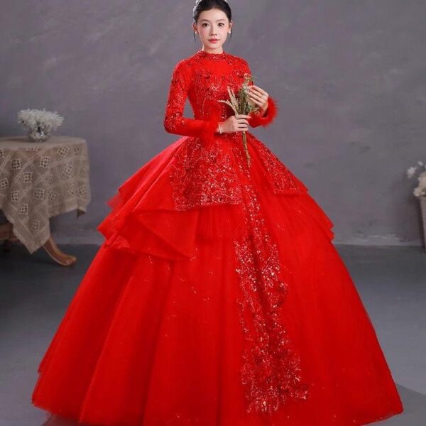 Jancember RSM231075 Hot Sale Red Ball Gown Appliune Plus Size Fashion Quinceanera Designer Evening Dresses - Image 4