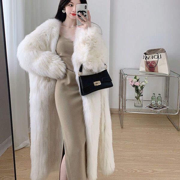 2024 winter new environmentally friendly fox fur long fur coat women's young fur coat thickened warm name