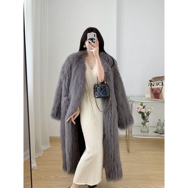 2024 winter new environmentally friendly fox fur long fur coat women's young fur coat thickened warm name - Image 3