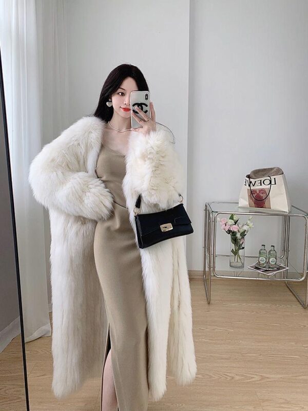 2024 winter new environmentally friendly fox fur long fur coat women's young fur coat thickened warm name - Image 4