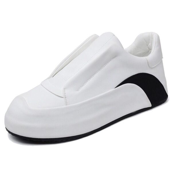 Genuine leather versatile non-slip odour-proof 2024 spring and autumn ins breathable running thick-soled leather sports leisure Little White Shoes Men - Image 6