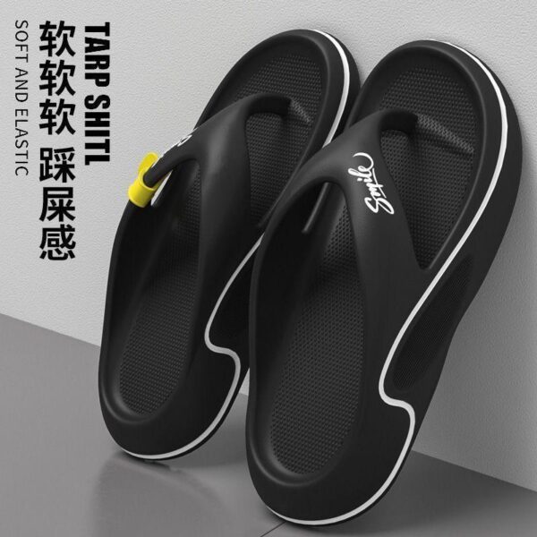 Stepping on shit thick-soled flip-flops men's summer new eva outerwear does not stink feet Shaqi non-slip clip-on slippers