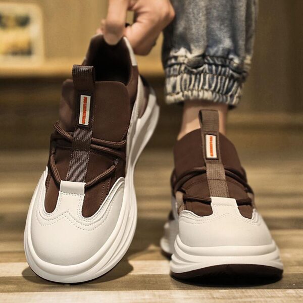 Men's shoes winter new light luxury thick-soled niche outdoor casual dad fashion shoes teenagers Hong Kong-style versatile sneakers - Image 3