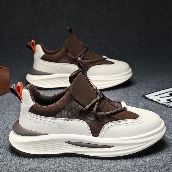 Men's shoes winter new light luxury thick-soled niche outdoor casual dad fashion shoes teenagers Hong Kong-style versatile sneakers - Image 2