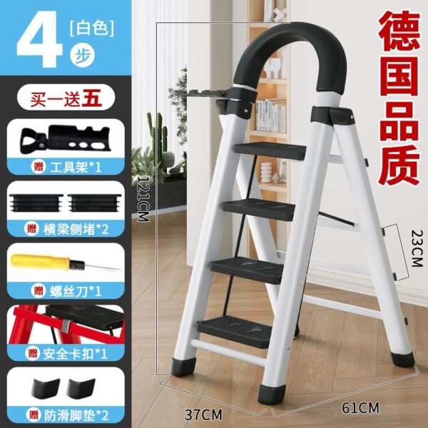 刀防滑脚垄”2 9:05 PM Ladder household folding ladder thickened carbon steel herringbone ladder indoor multi-functional ladder mobile stairs step ladder telescopic ladder