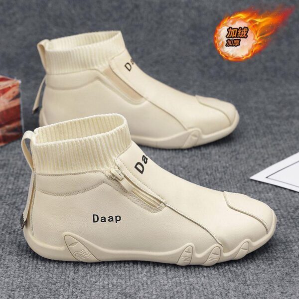 Martin boots men's shoes autumn and winter 2024 new high-top plush thickened one-pedal socks shoes men Casual sneakers,