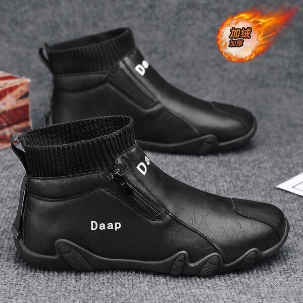 Martin boots men's shoes autumn and winter 2024 new high-top plush thickened one-pedal socks shoes men Casual sneakers, - Image 3