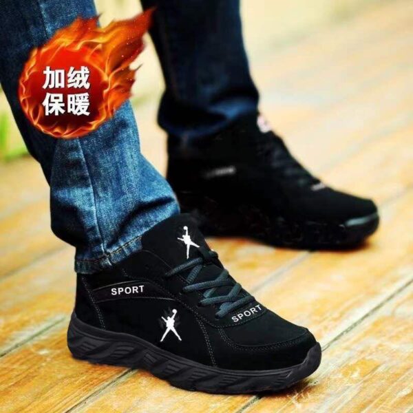 2022 new waterproof men's shoes autumn and winter sneakers men's plush warm casual shoes Korean version versatile shoes men - Image 5